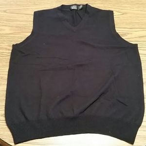 Belford mens wool vneck vest, M, navy